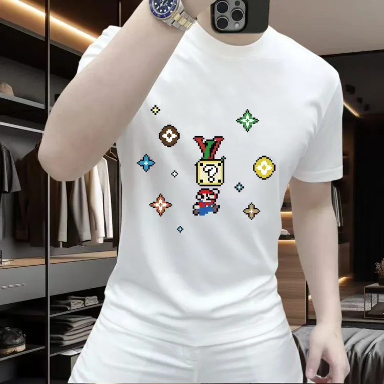 夏季新款潮流休闲男士百搭修身圆领弹力短袖索罗娜冰棉高品质T恤