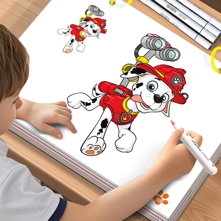 汪汪队画画本儿童马克笔涂色书3-6岁幼儿园阿奇画册涂颜色填充画