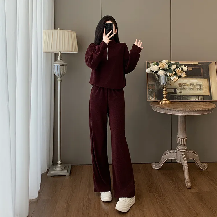 韩系秋冬一整套巨好看女装高级感宽松显瘦减龄运动休闲两件套装