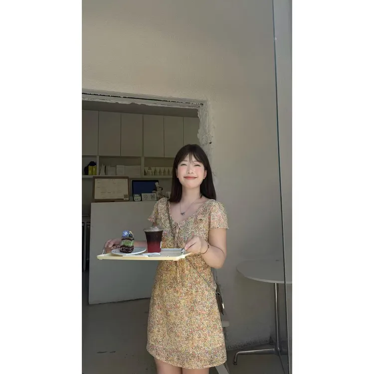 BOLUOBAO 莫奈花园 夏日小清新甜美碎花连衣裙