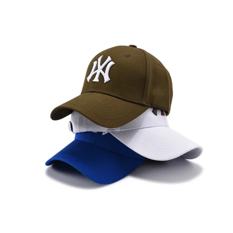 2025简约WY立体刺绣遮阳户外钓鱼帽棒球帽时尚防晒帽潮流鸭舌帽子