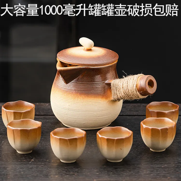 罐罐壶带盖烤奶罐干烧不裂大容量煮茶壶户外陶瓷奶茶壶围炉壶