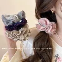 木子秋韩系质感毛线针织小肠发圈高级感时髦洋气温柔简约百搭发饰