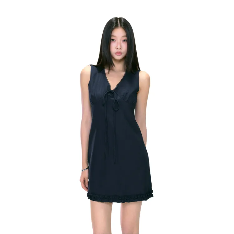 withmin【现货】凉皮 清凉度假 辣妹绑带花边吊带短连衣裙2523297