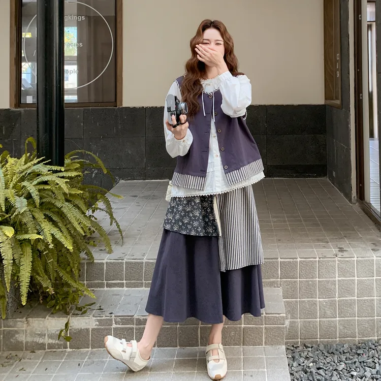 氛围感入秋穿搭一整套女秋装2025新款半身裙三件套高级感时尚套装