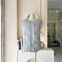 LHTE青青大码女装  秋冬加厚无袖时尚百搭蓝色羽绒外套A6369