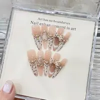【奶油小香】纯手工美甲穿戴甲片高级裸气质小香风法式蝴蝶结美甲贴