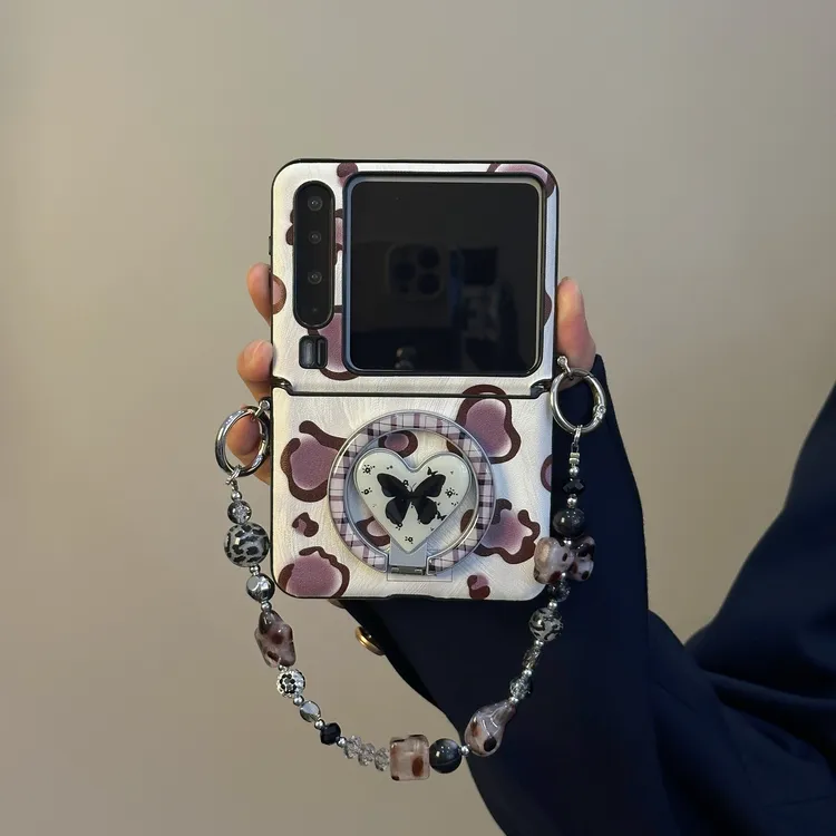 适用华为PuraX手机壳pocket2折叠屏高级感豹纹磁吸爱心支架保护套