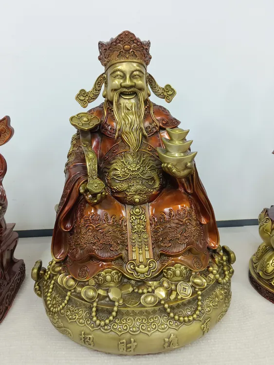 财神爷包邮手托元宝如意