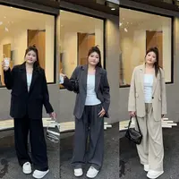 2025大码女装秋季新款西装外套休闲气质西装长裤3095 3097
