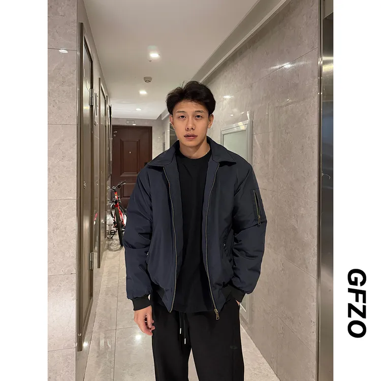 冬季棉服男翻领飞行服棉衣加厚美式复古休闲棒球服夹棉外套