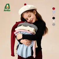 Amila啊咪啦2025冬季新款纯色简约百搭女童毛衣针织衫XD5MY527