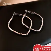 黄铜耳饰 针时尚扭曲菱形耳环新款耳圈个性夸张高级感耳饰