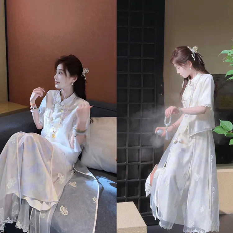 【婷婷】《紫玉生烟》温婉刺绣马面裙套装 TTY2SX567【Q】