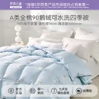 罗莱家纺儿童可水洗雪域鹅绒墩墩被被芯宿舍羽绒加厚四季被冬被