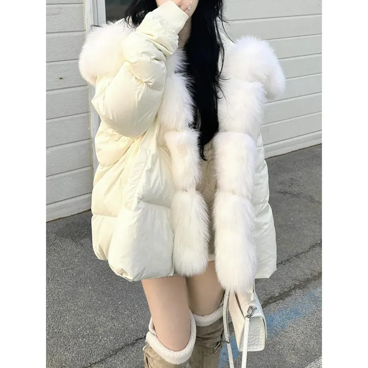 品牌优选冬季新款大毛领90绒羽绒服保暖大气时尚百搭外套女