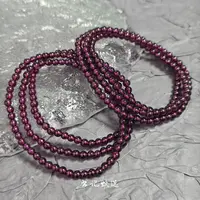 【书记甄选】天然石榴石三圈手链 多样性发一件 约3mm 4457YT