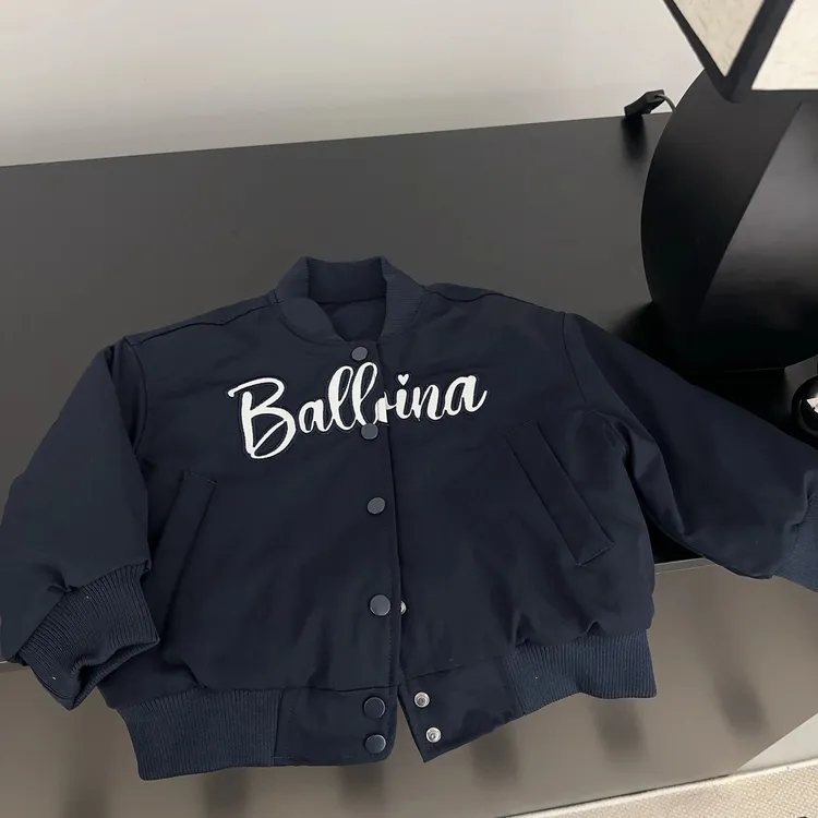 儿童棒球服外套2025春秋季新款男童女童字母刺绣宝宝冬款夹棉棉服