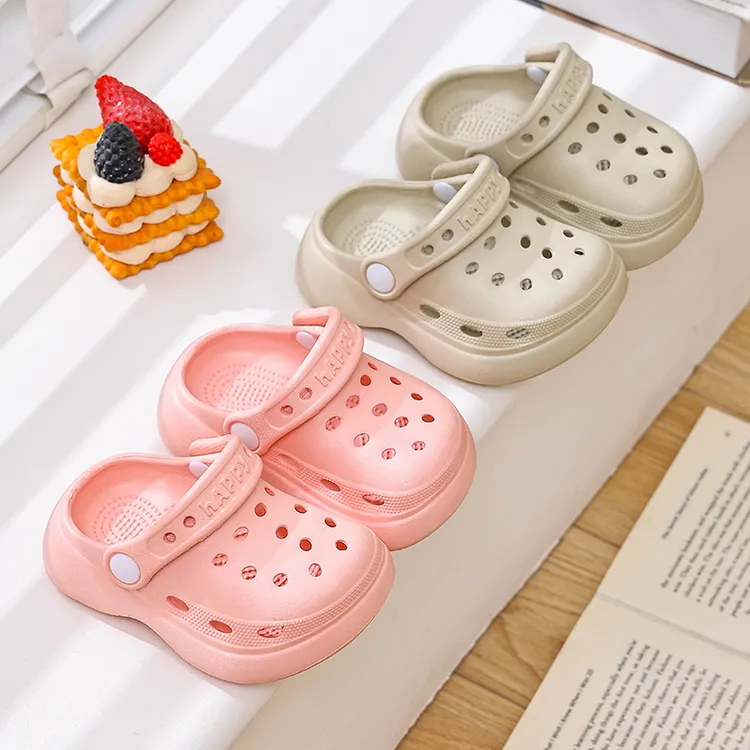 儿童洞洞鞋宝宝拖鞋凉拖鞋男女童夏季凉拖包头小孩洗澡防滑软底