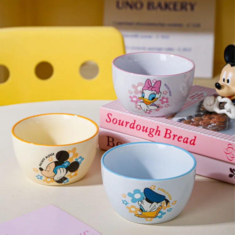 迪士尼云朵米奇系列陶瓷餐具米饭碗4只装