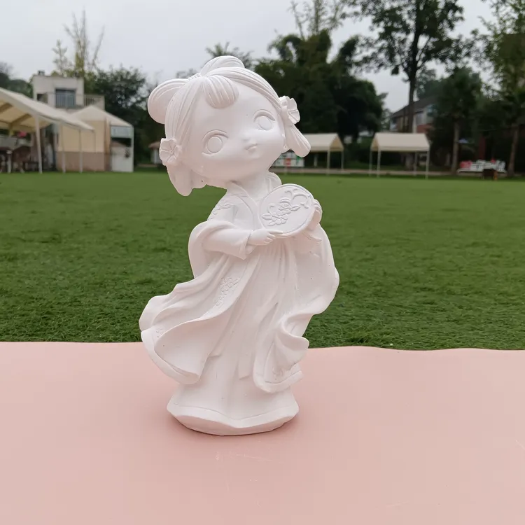 侍女国风汉服公主白胚艺术品DIY手作精品（配颜料一套）