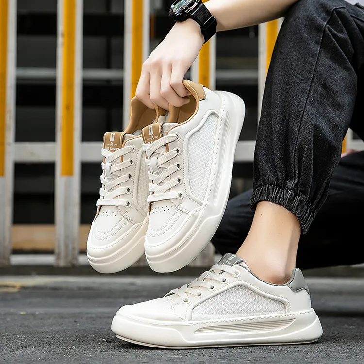 冰丝网面男鞋夏季透气百搭轻便男式休闲鞋子小白鞋板鞋YCD5812