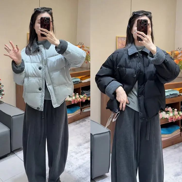 冬季穿搭新款套装女2025设计感棉服保暖外套休闲长裤两件套