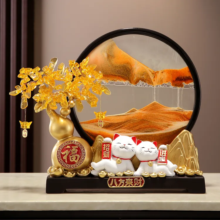 轻奢高档客厅公司玄关前台装饰乔迁开业玻璃摆设结婚礼物创意摆件