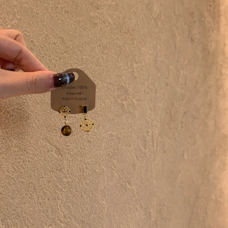 合金锆石耳饰 复古新中式国风耳环女小众设计感高级气质耳钉耳饰