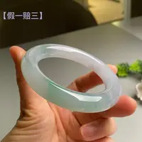 翠亿诚圆条糯冰绿花翡翠手镯 飘绿花温婉细致