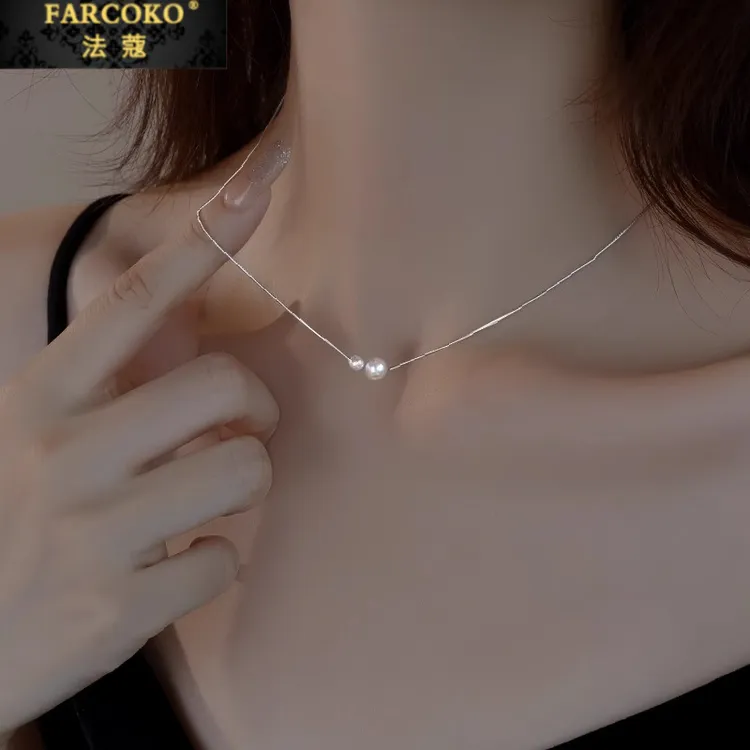 FARCOKO/法蔻 坠链均925银 转运珠项链女小众冷淡风颈链七夕礼物
