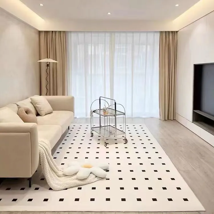 客厅地垫pvc皮革防水可擦免洗简约奶油风卧室垫子茶几毯沙发地毯