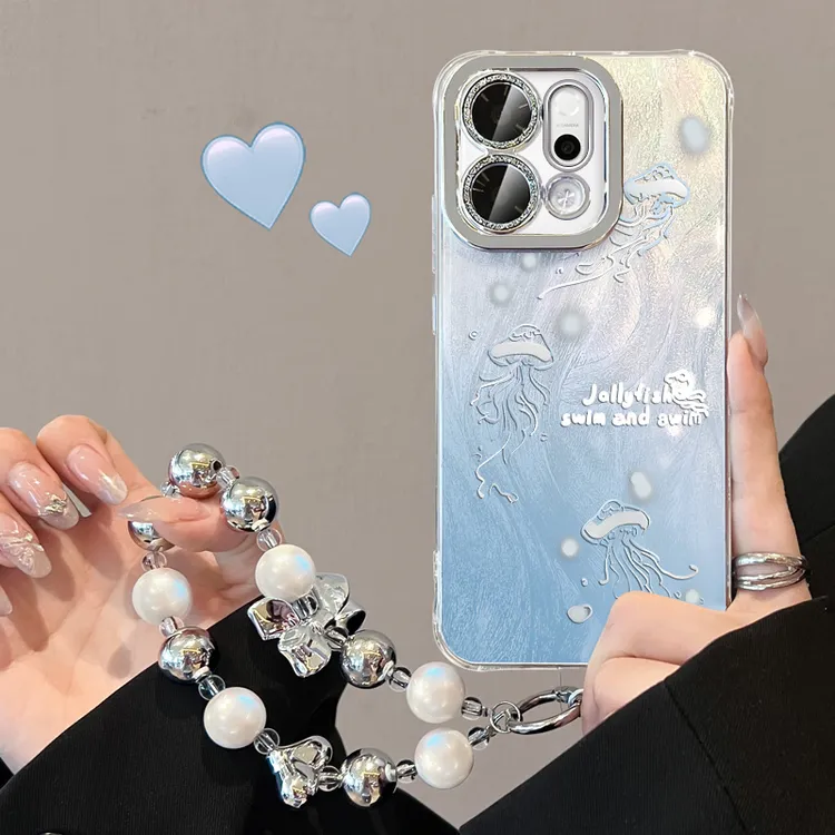 海洋水母适用opporeno14新款手机壳reno13pro鱼姬oppo高颜值硅胶