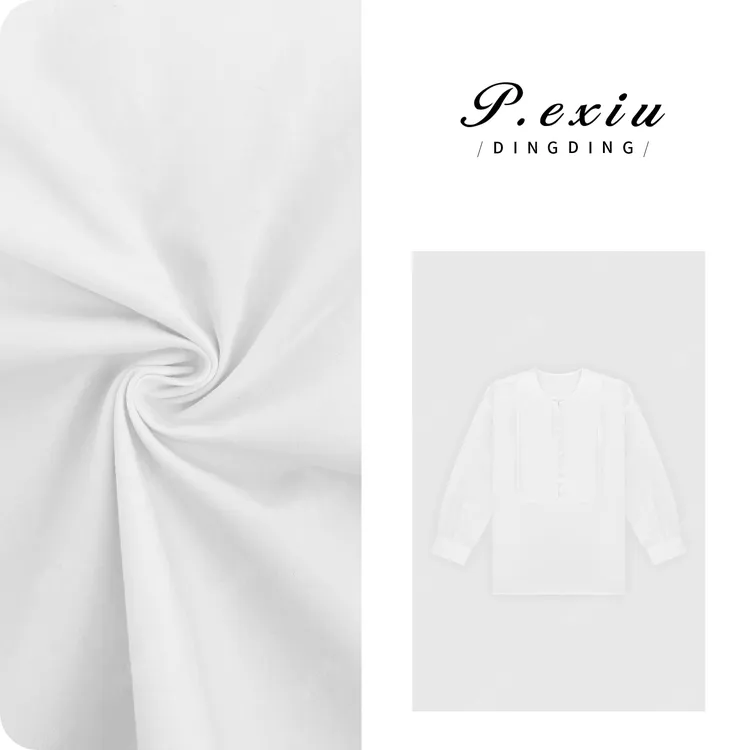 PanYiXiu/潘依绣【白风铃】100%棉风琴褶肌理感盘扣衬衫M8138
