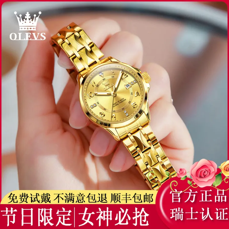 瑞士高档手表女士正品牌名全自动机械表防水女士中老年人石英表