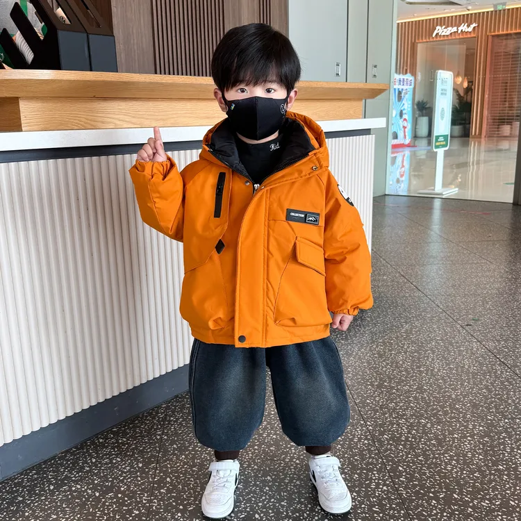 男童冬装羽绒服2025新款帅气时髦男孩宝宝冬季面包服加厚保暖棉服