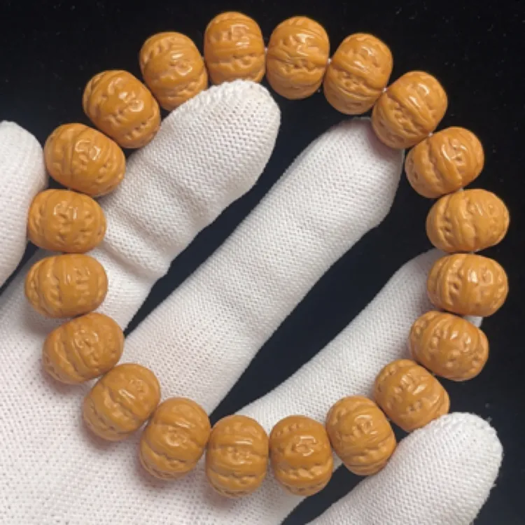 【跃亿甄选】聚宝盆料雕刻大京八棱文玩手串尺寸16+