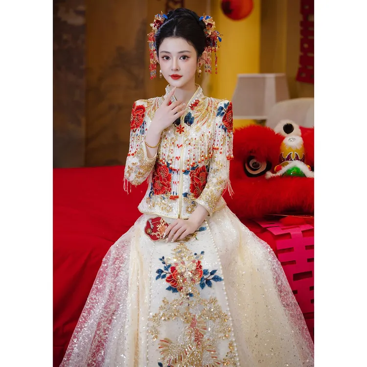 香槟色秀禾服婚服2025新款新娘重工结婚敬酒服中式嫁衣出阁服夏季