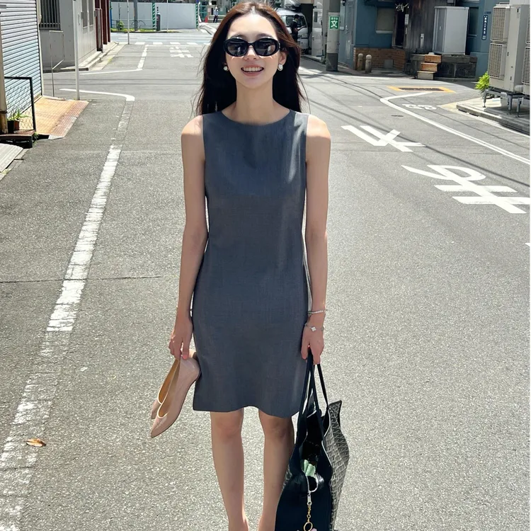 时尚无袖连衣裙女夏季