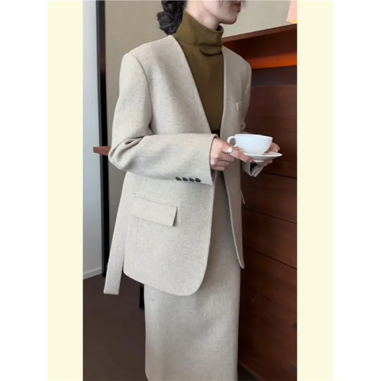 秋季新款出席重要场合的穿搭小香风休闲职业西装外套半身裙套装女