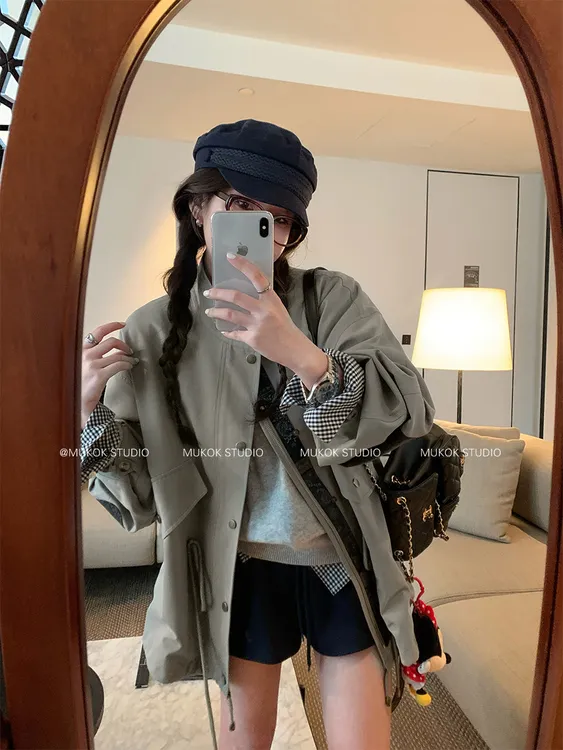 【甜甜专属】高级感宽松休闲中长款英伦风小个子风衣外套女