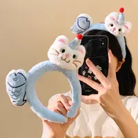 可爱卡通小猫毛绒发箍2025新款洗脸化妆发卡少女心头箍秋冬发饰