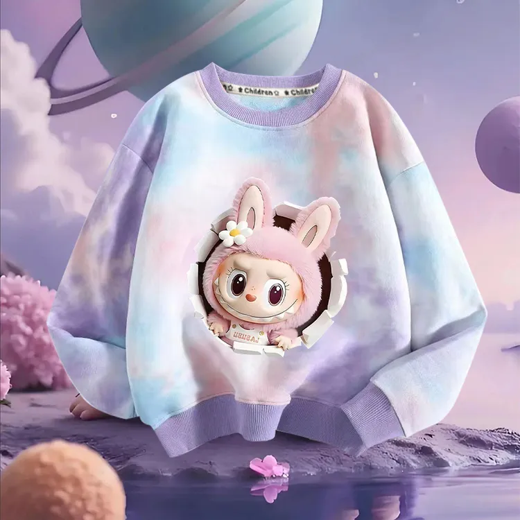 6-12岁女童潮款卫衣2025新款宝宝外出服春秋拉布布儿童长袖上衣潮