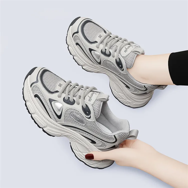2026年春秋季新款百搭厚底增高显瘦老爹鞋女休闲鞋网面运动鞋子商品图