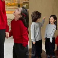 「UNO AUTUNNO」【“红”运当头】100%羊毛女中大童冬季圆领毛衣YC6173