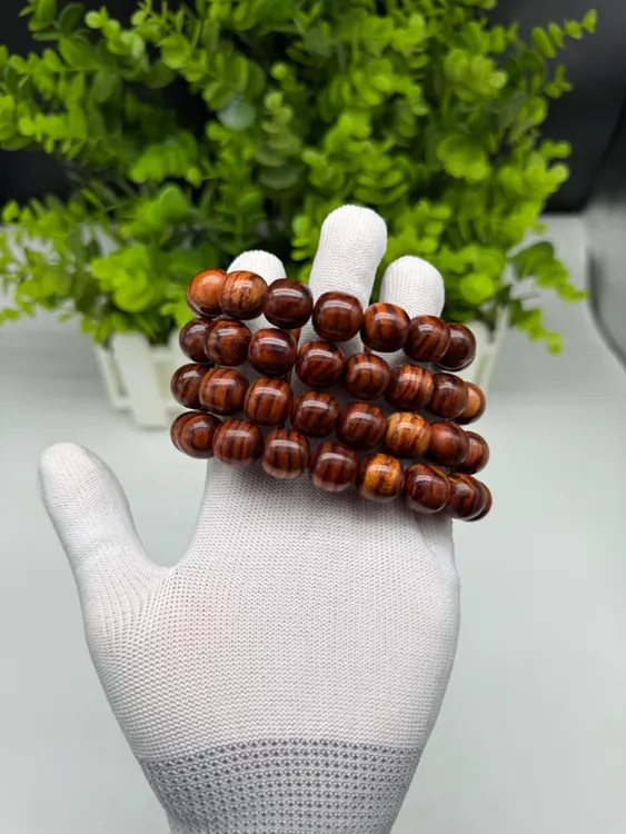 13×14海南黄花梨老型珠手串材质细腻虎皮纹精品 多样性发一