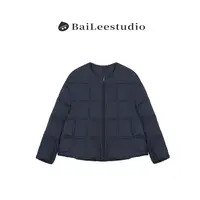 【柏栗良品】2025冬季新品~短款圆领方形衍缝保暖羽绒服女8808