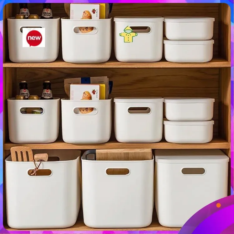 储物箱塑料收纳箱玩具收纳宿舍整理箱零食储物盒加厚桌面储物整理