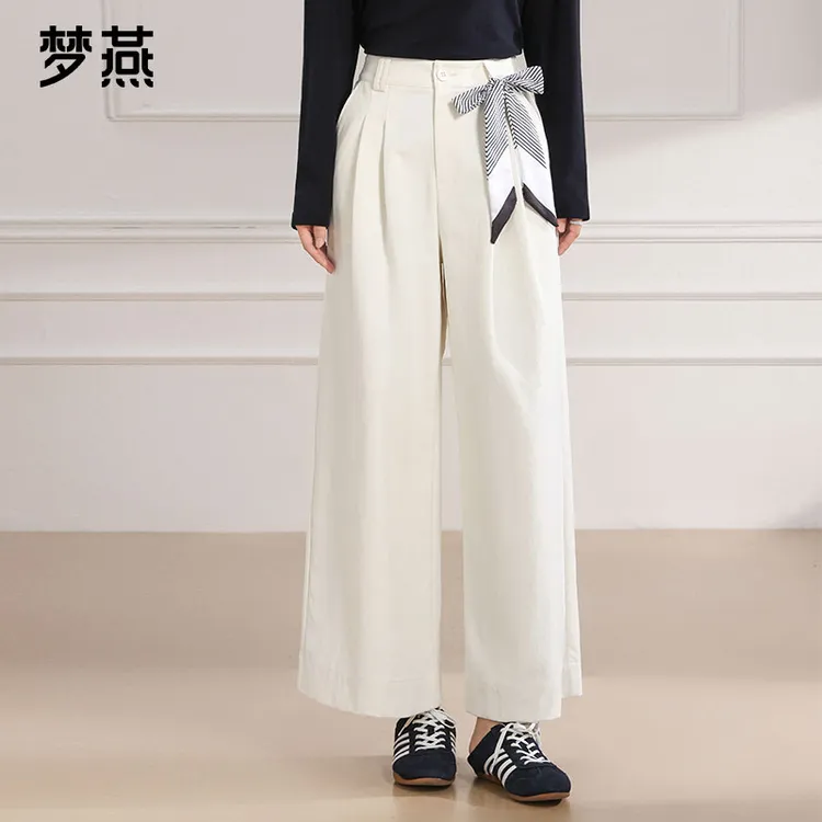 梦燕春秋女老钱风时尚百搭气质大方宽松舒适简约休闲裤AD06B5026
