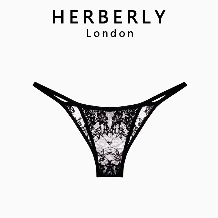 英国 HERBERLY 性感小迷你女士三角裤半包网纱少女诱惑低腰内裤